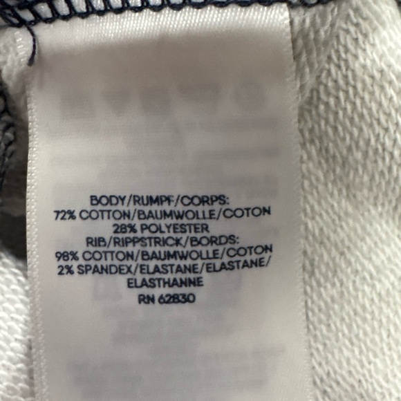 Lands' End serious sweats Navy and White pink blue Striped Sweater - Picture 5 of 5